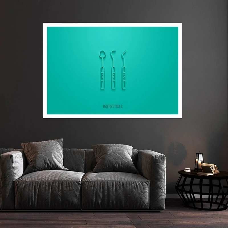 تابلو بکلیت طرح مطب دندانپزشکی مدل قاب شاسی W-s9446