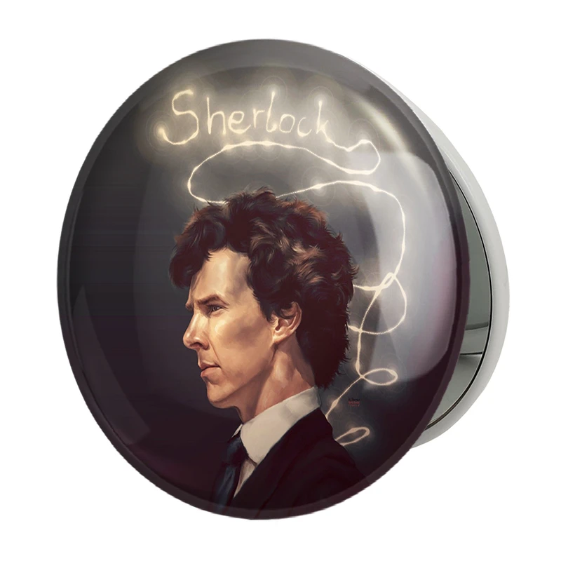 آینه جیبی خندالو طرح شرلوک هولمز Sherlock Holmes مدل تاشو کد 10163 