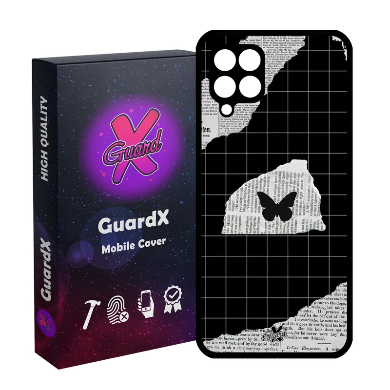 کاور گارد ایکس طرح پروانه مدل Glass10533 مناسب برای گوشی موبایل سامسونگ Galaxy A12/M12/F12