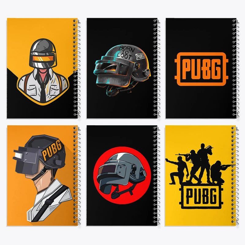 دفتر مشق 50 برگ خندالو طرح پابجی (Pubg) کد 505 مجموعه 6 عددی
