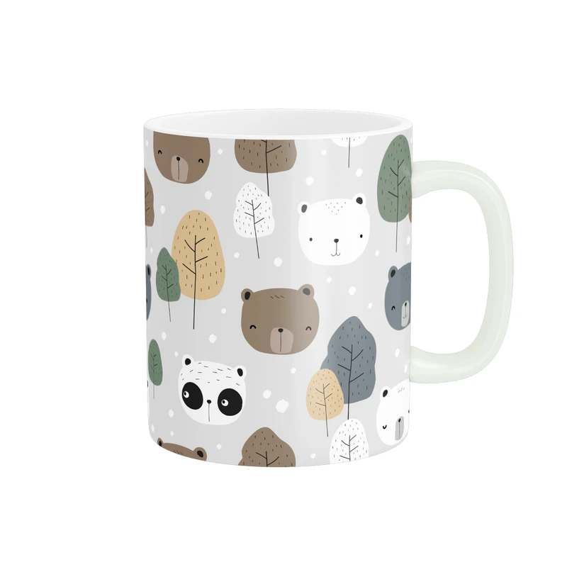 ماگ پاد آفرین مدل خرس و پاندا های جنگل برفی کد MD-F50