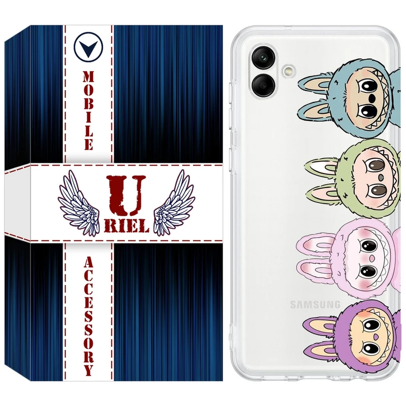کاور یوریل مدل Clear کد 101 طرح لبوبو Labubu مناسب برای گوشی موبایل سامسونگ Galaxy A04e