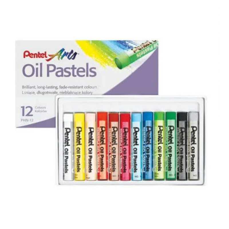 پاستل روغنی 12 رنگ پنتل مدل 02