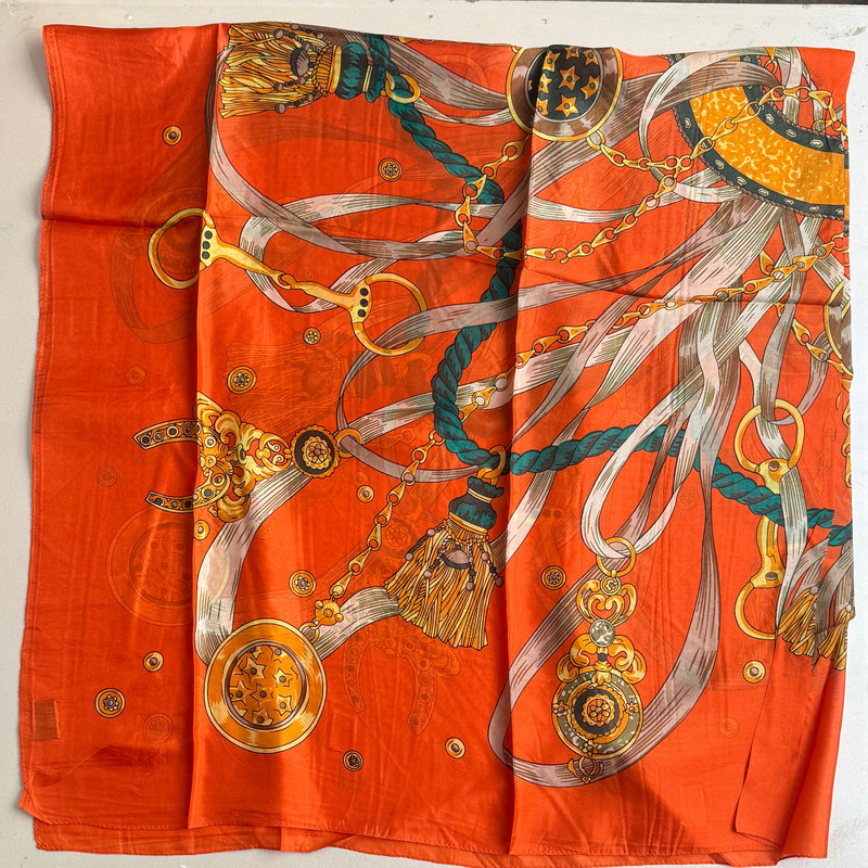 روسری زنانه مدل حریر ابرشیم مهمانی مجلسی زنجیره ای کد 13