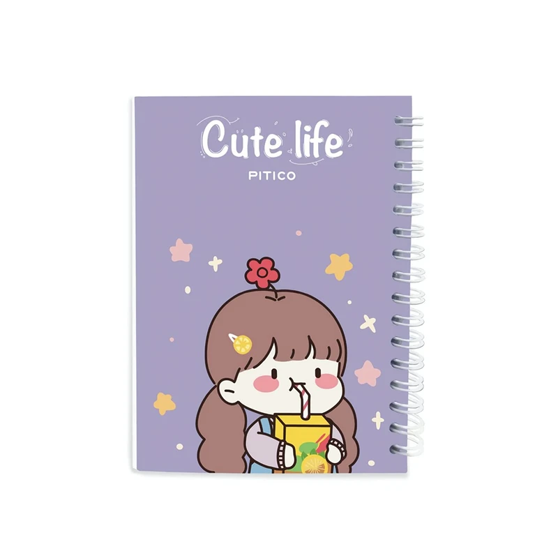  دفترچه یادداشت 70 برگ پیتیکو طرح دختر و آبمیوه