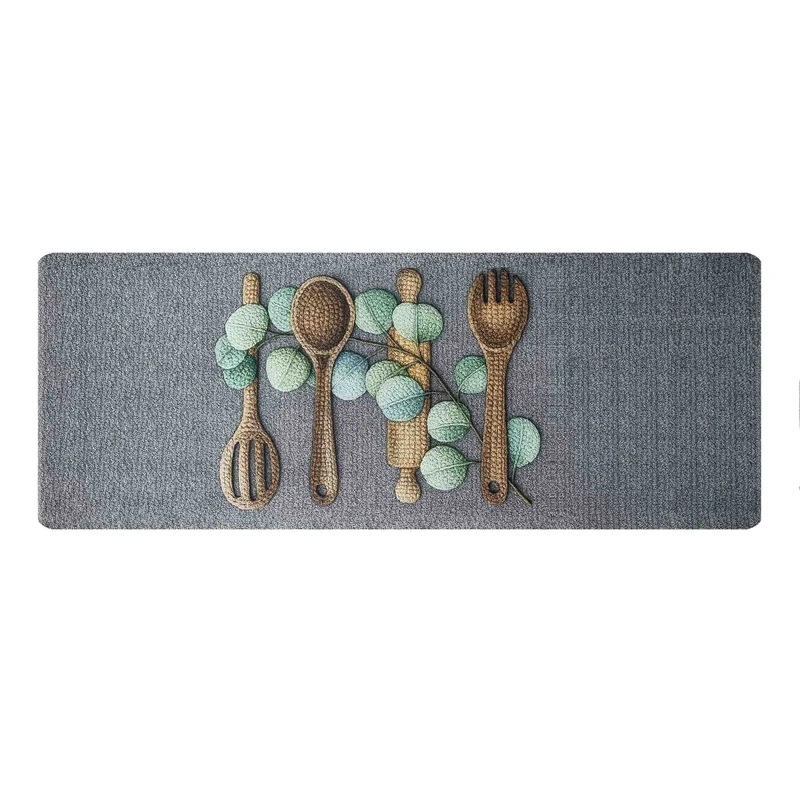 پادری مدل فرشینه آشپزخانه فانتزی طرح قاشق چوبی کد LO-143 سایز 50*150 سانتی متر مناسب برای فضای داخلی