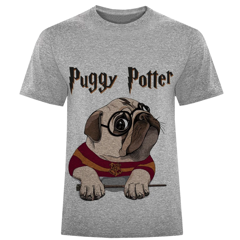 تیشرت آستین کوتاه مردانه طرح puggy potter کد F487