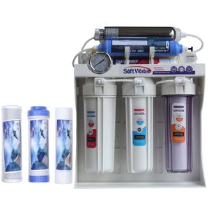 دستگاه تصفیه کننده آب سافت واتر مدل Hajibashi-RO-900UV به همراه فیلتر تصفیه آب کد 3s مجموعه سه عددی