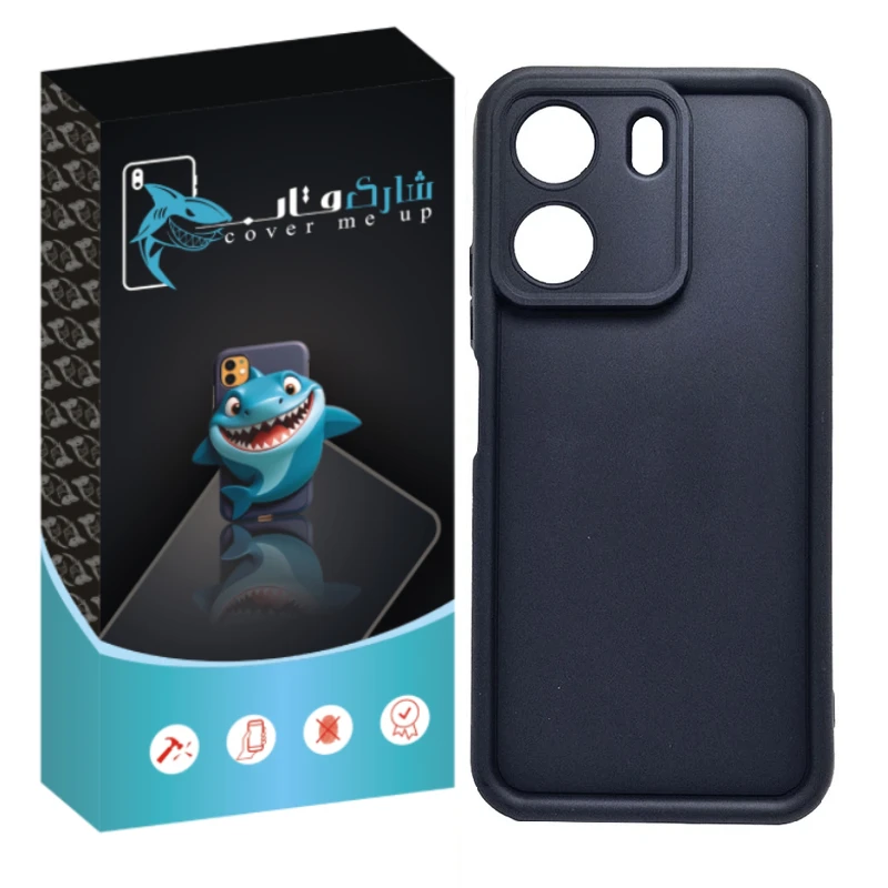 کاور شارک قاب مدل سیلیکونی سولید مناسب برای گوشی موبایل شیائومی Redmi 13C /Poco C65