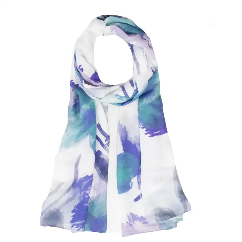 شال زنانه مدل نخ ابریشم طرح گل فانتزی شاد کد ana-2158