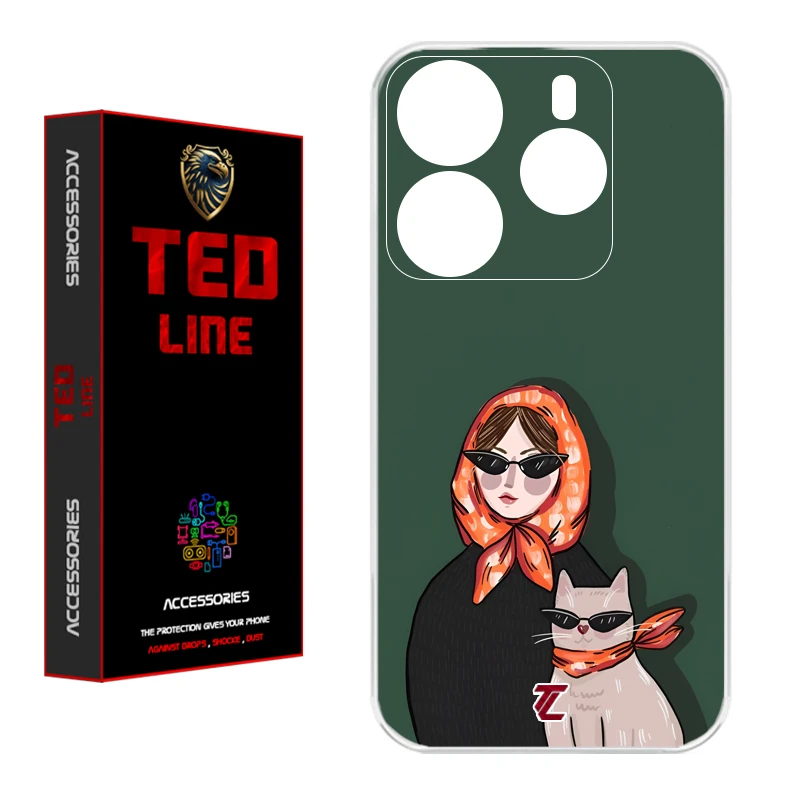 کاور تدلاین طرح دختر و گربه کد 1143 مناسب برای گوشی موبایل شیائومی Redmi Note 14 4G