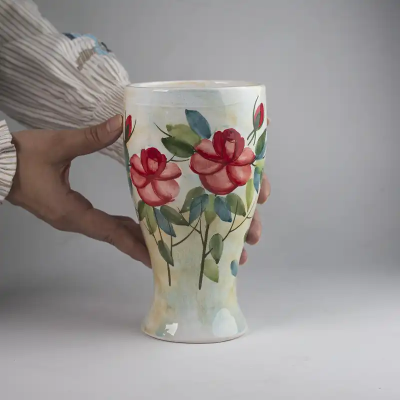 گلدان سفالی طرح نقاشی مدل G