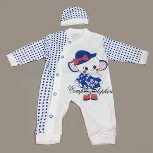 ست سرهمی و کلاه نوزادی مدل فیلی کد 21 رنگ سفید سورمه ای