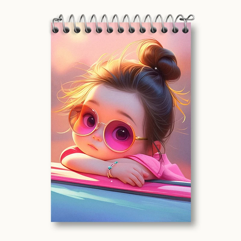 دفتر یادداشت 50 برگ خندالو طرح دخترانه کیوت کد N4874