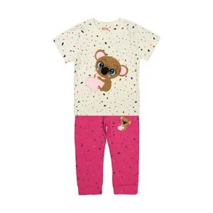 ست تی شرت و شلوار دخترانه مدل بارنی C