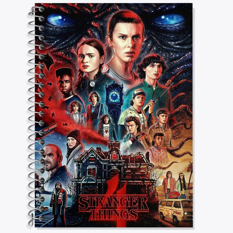 دفتر زبان 50 برگ خندالو مدل دو خط طرح سریال استرنجر تینگز Stranger Things کد 19302