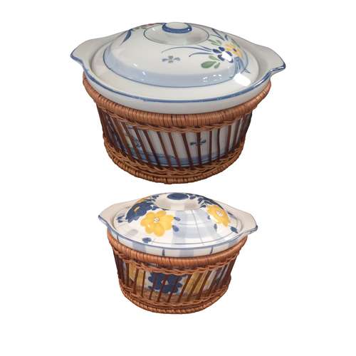 ظرف سرو مدل حصیری مجموعه 2 عددی