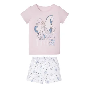 ست تی شرت آستین کوتاه و شلوارک دخترانه دیزنی مدل فروزن کد 9637249