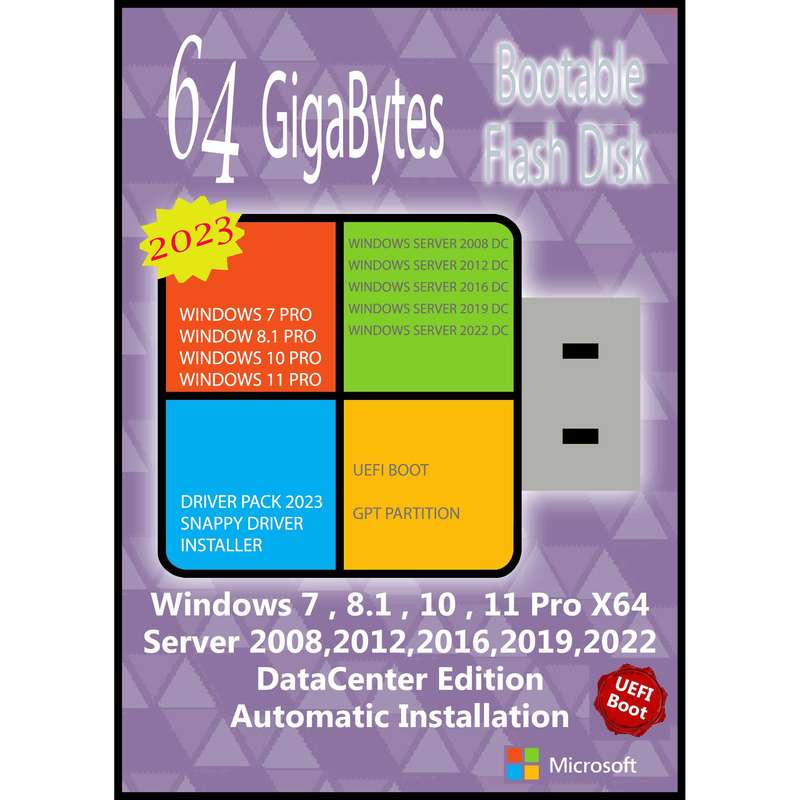 سیستم عامل Windows 7 8.1 10 11 Pro Server DC X64 - 9In1 - Driver Pack 2023 UEFI نشر مایکروسافت سیستم عامل Windows 7 8.1 10 11 Pro Server DC X64 - 9In1 - Driver Pack 2023 UEFI نشر مایکروسافت