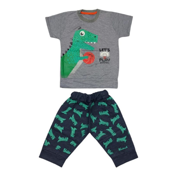 ست تی شرت و شلوارک پسرانه مدل Dinosaur