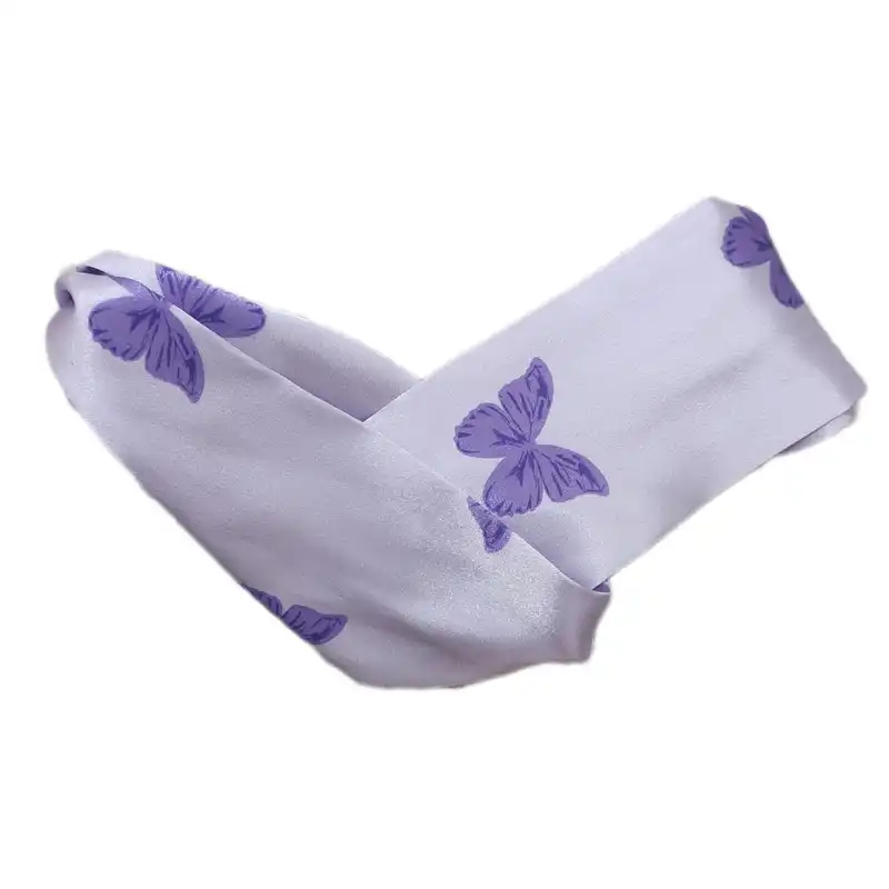 هدبند زنانه مدل گره ای ساتن ابریشم طرح پروانه