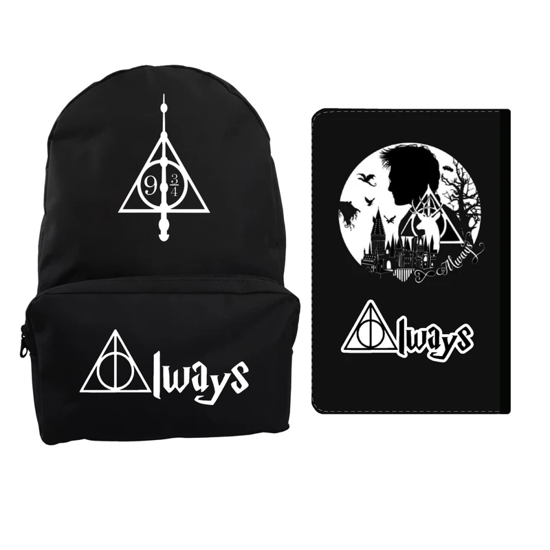 کوله پشتی مدرسه مدل هری پاتر یادگاران مرگ کد 47 به همراه کلاسور