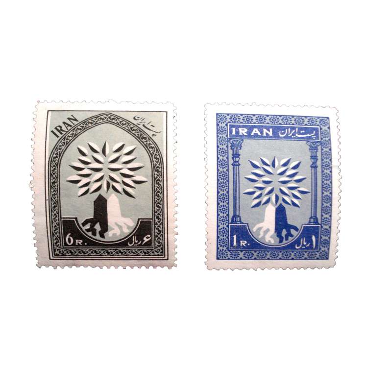 تمبر یادگاری مدل سال پناهندگان کد IR1898 مجموعه 2 عددی