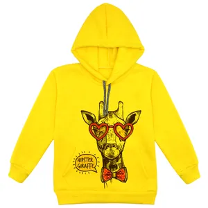 هودی دخترانه مدل زرافه F32 رنگ زرد