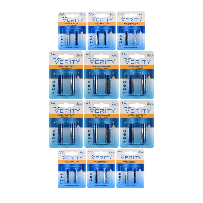 باتری قلم و نیم قلم وریتی مدل SUPER HEAVY DUTY بسته 24 عددی