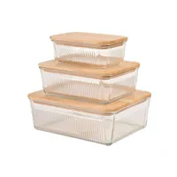 ظرف نگهدارنده لیمون مدل درب چوبی کد HS2211 مجموعه 3 عددی