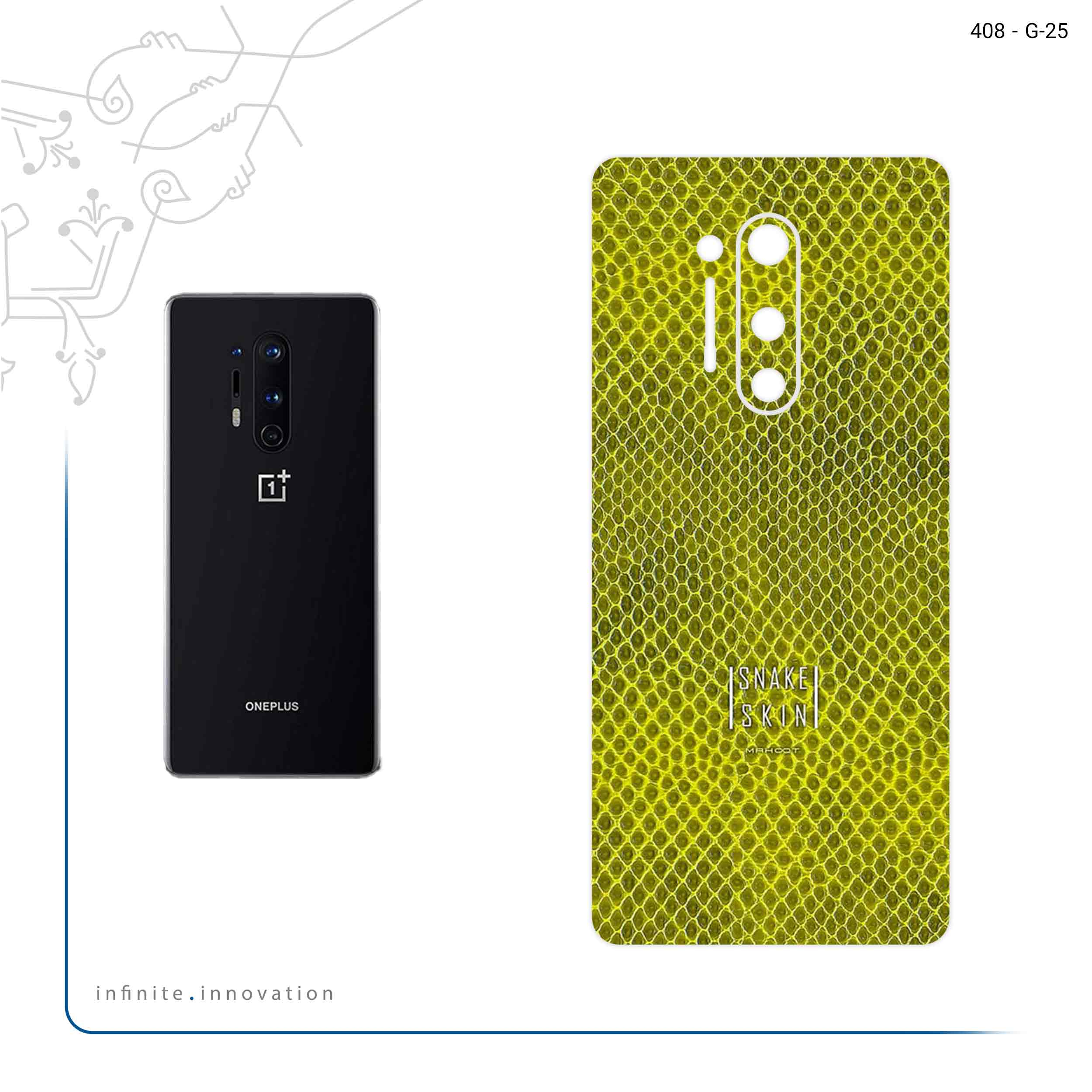 برچسب پوششی ماهوت مدل Yellow Snake Skin مناسب برای گوشی موبایل وان پلاس 8 Pro