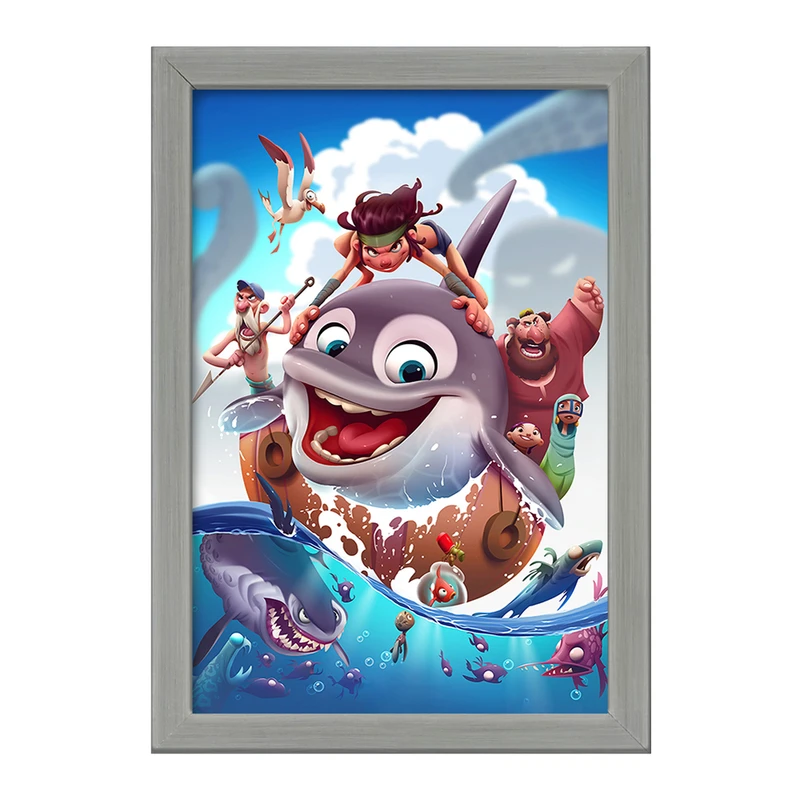 تابلو خندالو طرح انیمیشن پسر دلفینی کد 26709