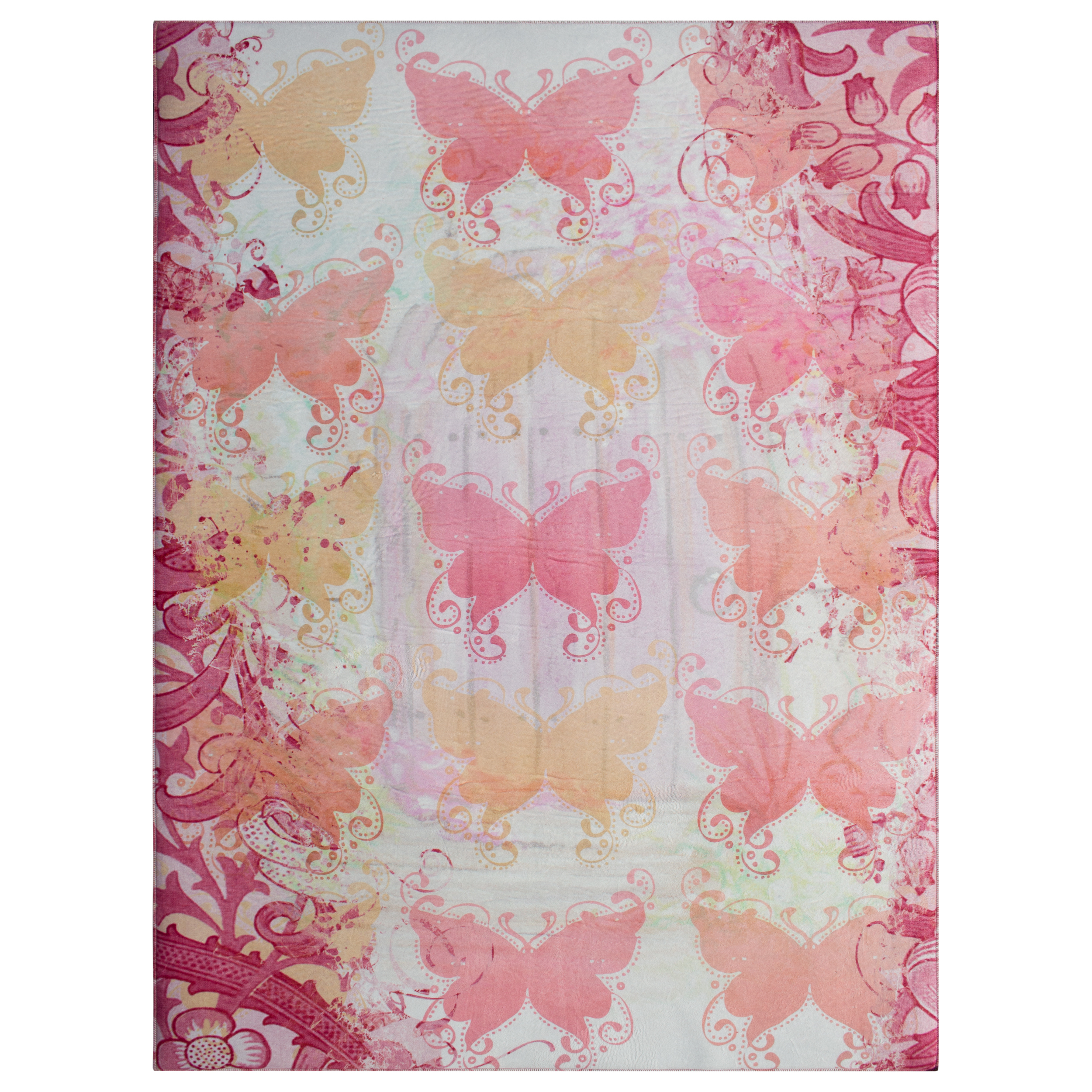 فرش ماشینی جانگل مدل Butterfly Effect کد 3D-5014