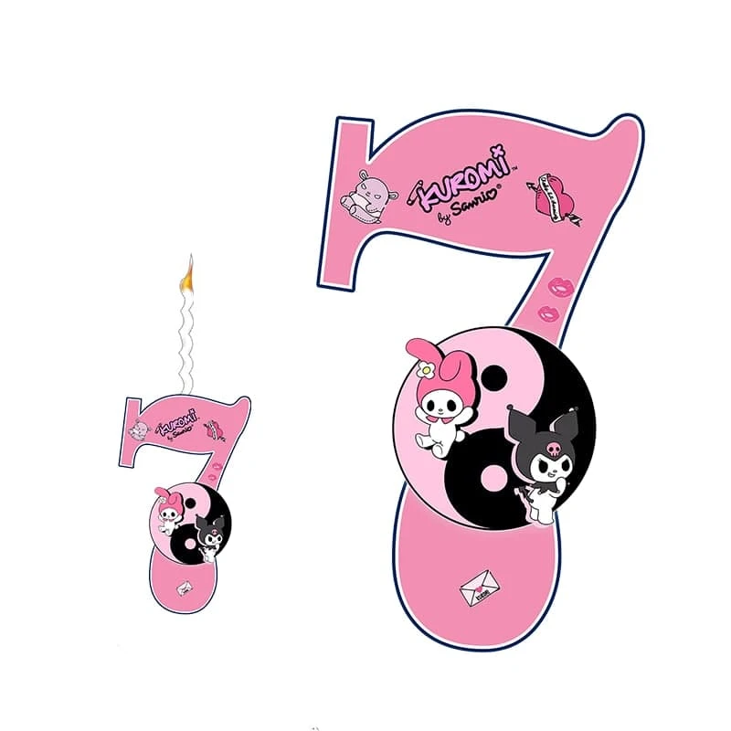 استند تولد مدل عدد 7 طرح کرومی به همراه شمع