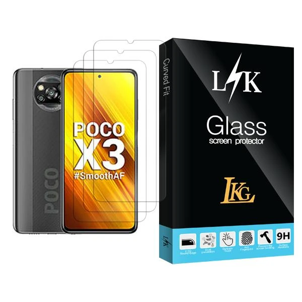 محافظ صفحه نمایش ال کا جی مدل LK Glass MIX003 مناسب برای گوشی موبایل شیائومی Poco X3 بسته سه عددی