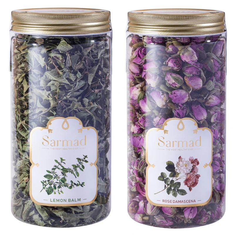 دمنوش غنچه گل محمدی سرمد - 140 گرم به همراه دمنوش به لیمو ممتاز سرمد - 30 گرم