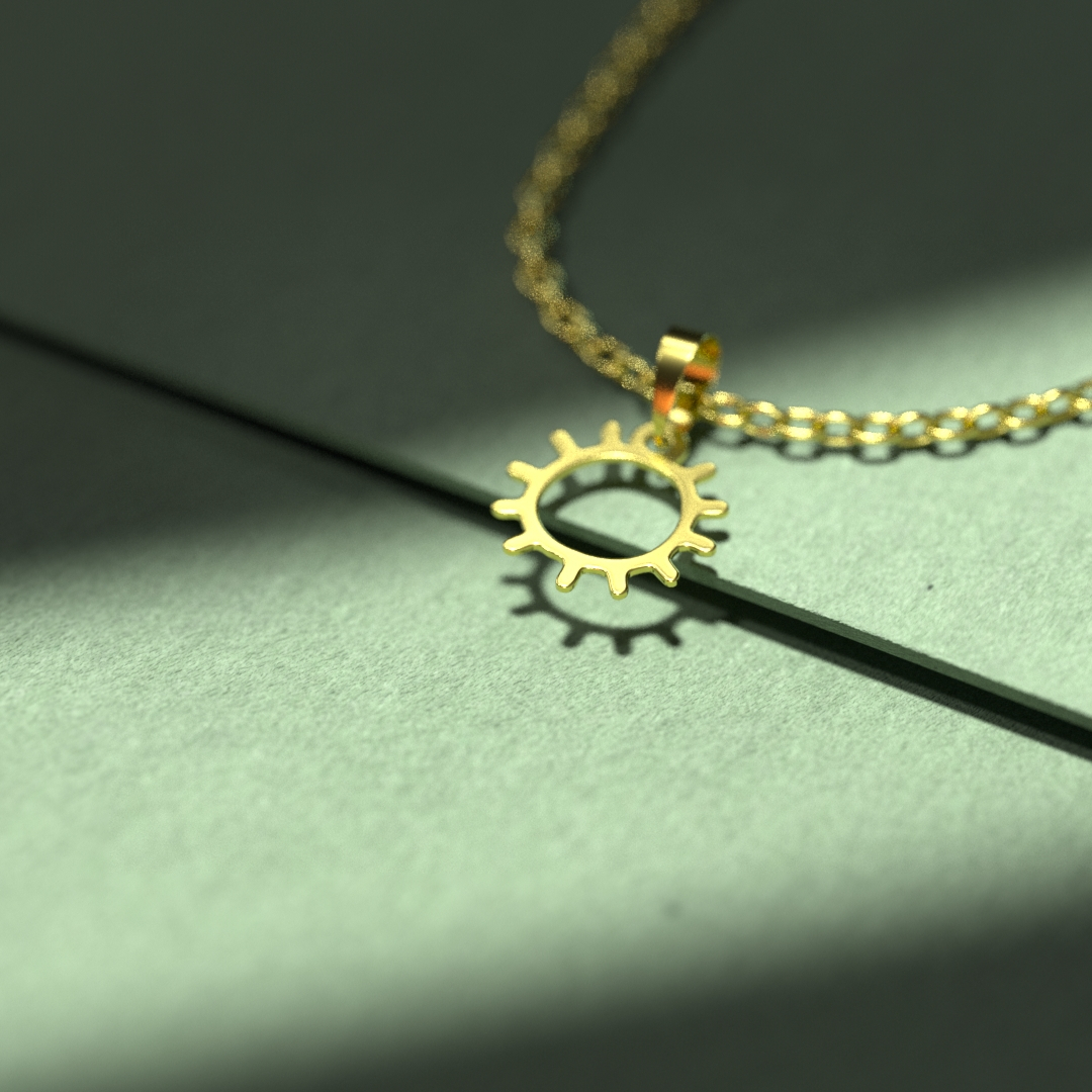 گردنبند طلا 18 عیار زنانه مدوپد مدل خورشید کد A3-1-1045