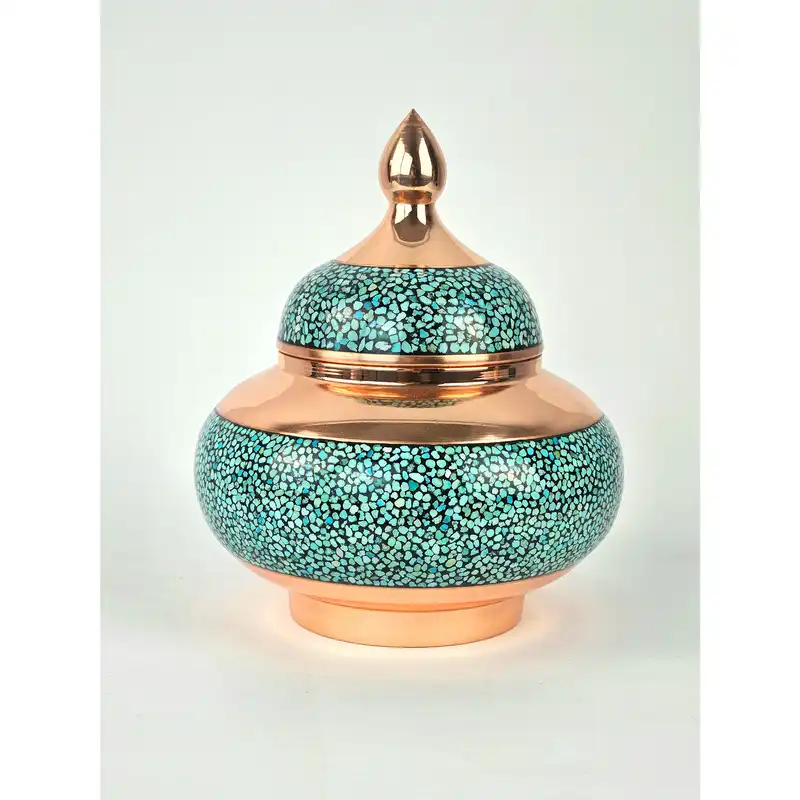 ست 3 تکه قندان و گلدان فیروزه کوبی کد kg20