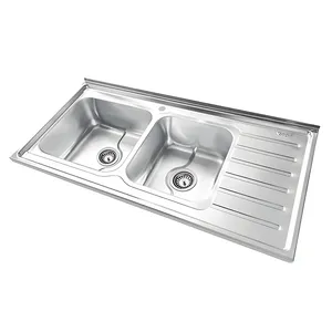 سینک ظرفشویی استیل روکار دو لگنه نگین الماس مدل SA111