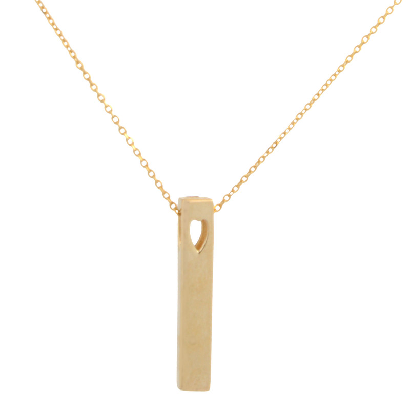 گردنبند طلا 18 عیار زنانه با زنجیر حلقهای (فلامینگو) طلای مستجابی مدل مستطیل کد T1433