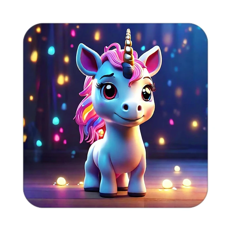 زیر لیوانی کاکتی طرح اسب تک شاخ و یونیکورن مدل mp30850