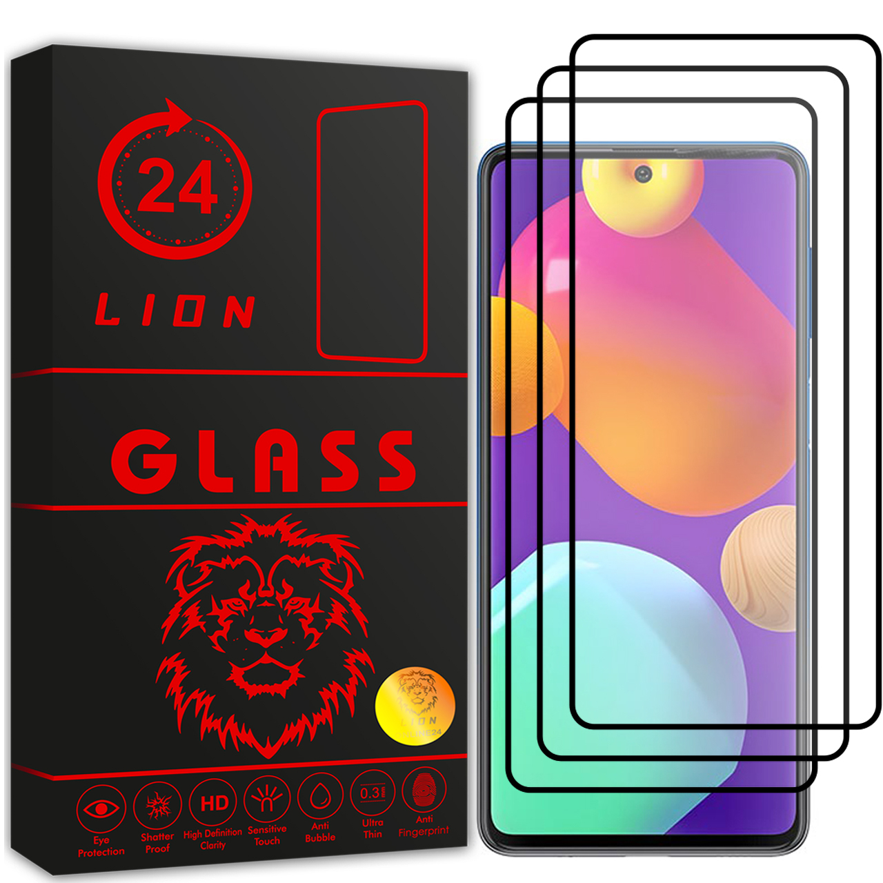 محافظ صفحه نمایش لاین مدل RT007 مناسب برای گوشی موبایل سامسونگ Galaxy M62 4G بسته سه عددی