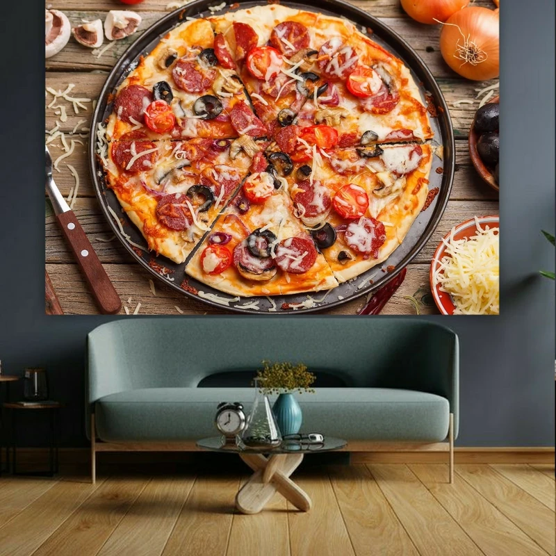 پوستر طرح پیتزا پپرونی مدل پنیر ایتالیایی کد GR1219