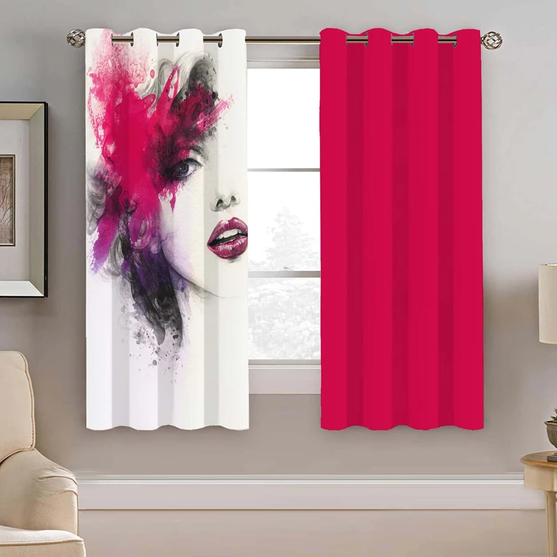 پرده نیروانا طرح چهره نقاشی مدل هازان کد 8879 سایز 140×200 سانتی متر