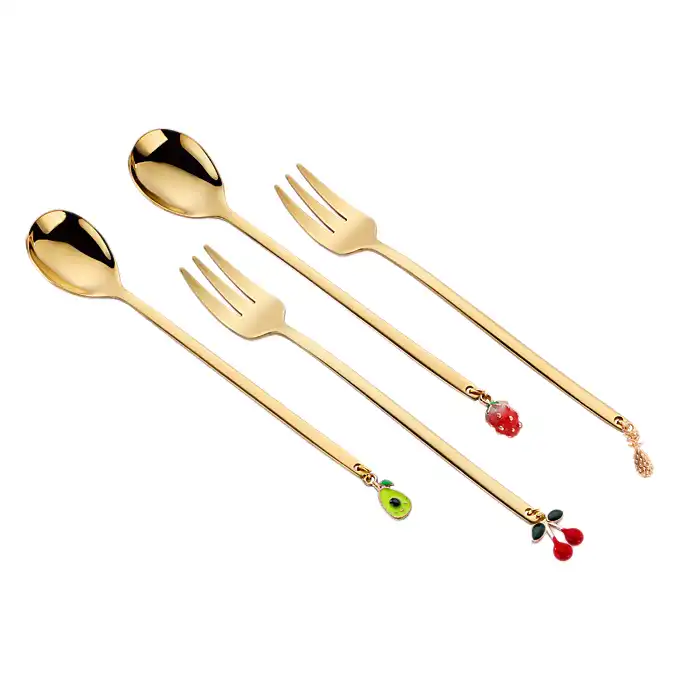 ست قاشق و چنگال کودک کد 1011 بسته 4 عددی