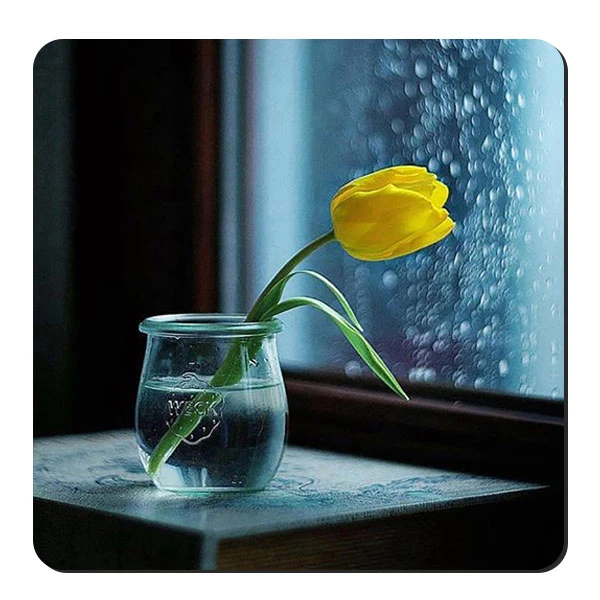 زیر لیوانی طرح لاله و پنجره باران خورده کد nzl167