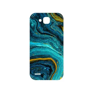 MAHOOT Turquoise marblewith golden streaks Cover Sticker for Honor 3X G750