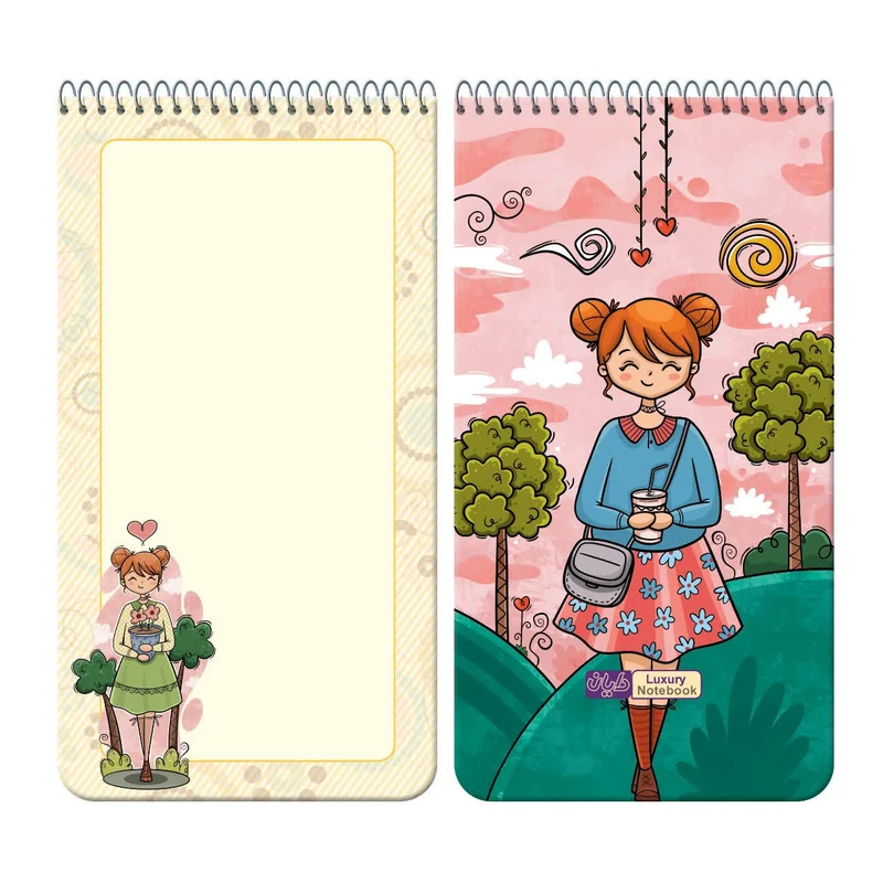 عکس شماره 6 : دفترچه یادداشت 80 برگ دایان مدل حاشیه دار  کد 4378 بسته 8 عددی