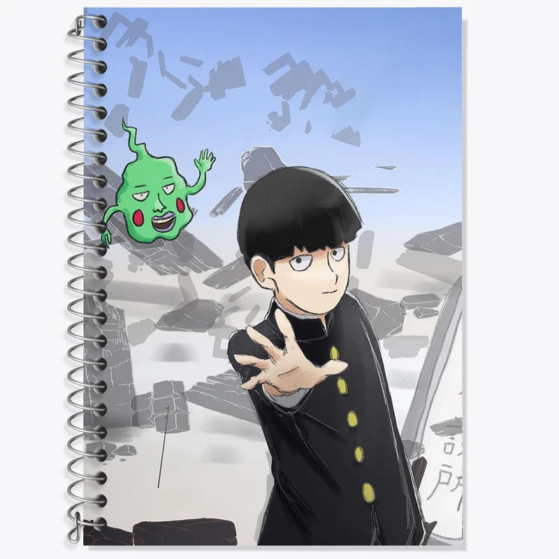 دفتر زبان 50 برگ خندالو مدل دو خط طرح شییکو انیمه موب سایکو Mob Psycho 100 کد 24503