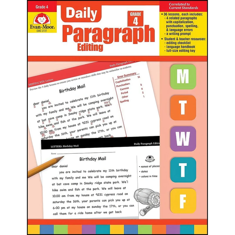 کتاب Evan-Moor Daily Paragraph Editing, Grade 4 اثر Evan-Moor Educational Publishers انتشارات EVAN-MOOR